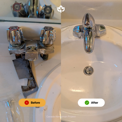 Ajax Ontario Faucet Replacement Canada Handyman Before and After