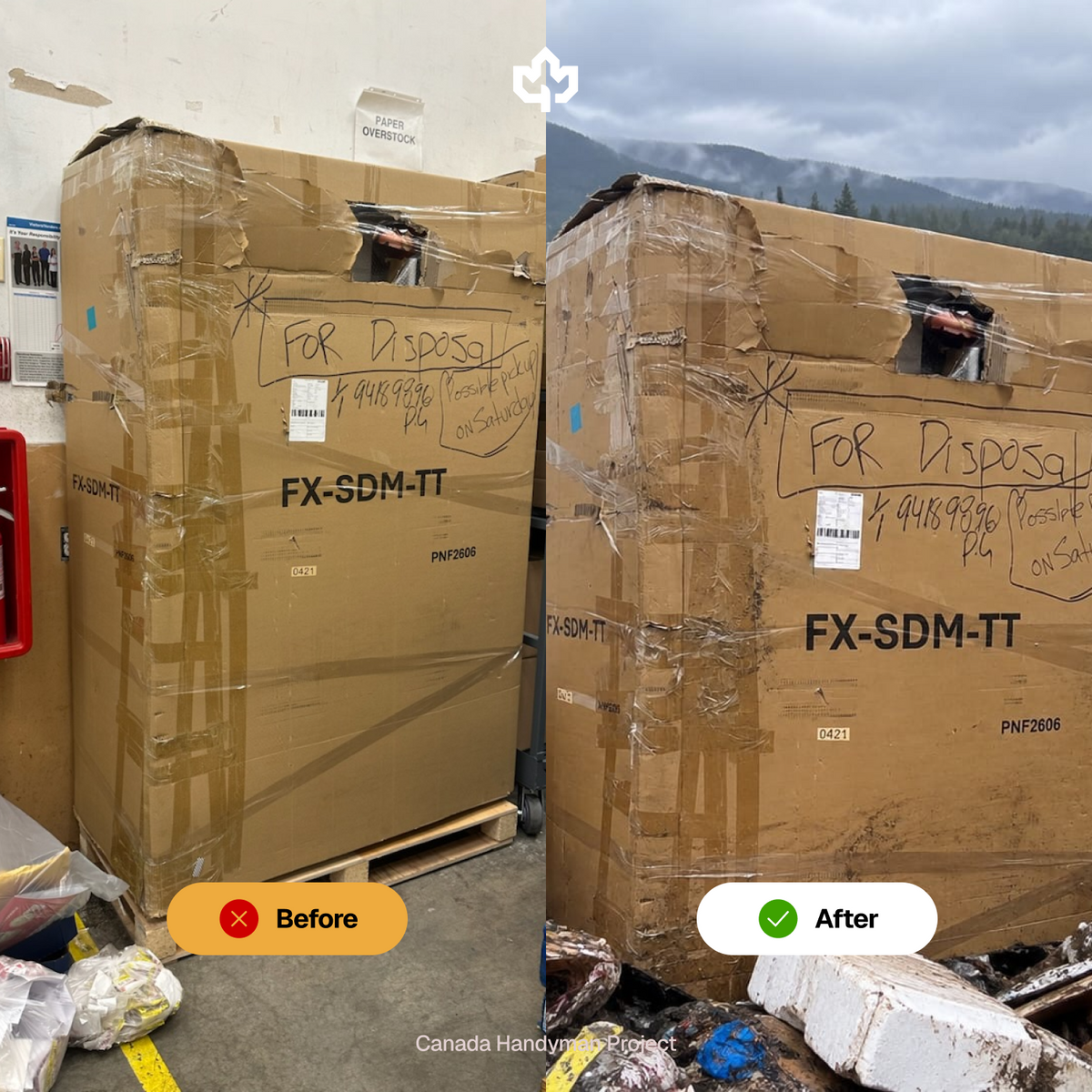 Kititmat British Columbia Junk Removal Canada Handyman Before and After