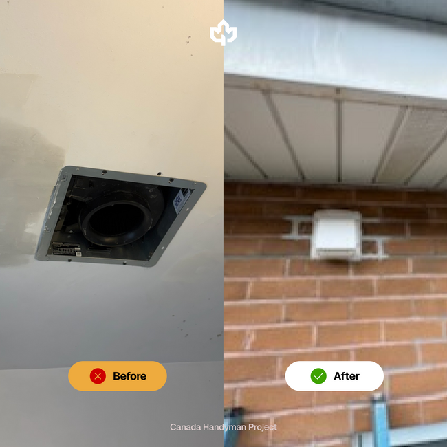 Laval Quebec Bathroom Fan Installation Canada Handyman Before and After