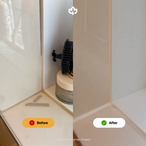 Montreal Quebec Caulking and Grouting Bathroom Window Canada Handyman Before and After