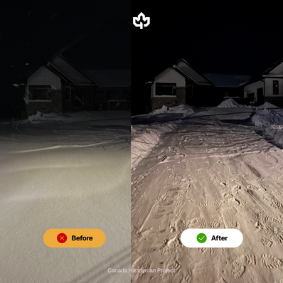 Ontario Canada Construction Site Snow Removal Services Canada Handyman Before and After 