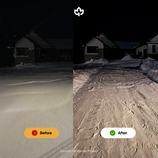Ontario Canada Construction Site Snow Removal Services Canada Handyman Before and After 
