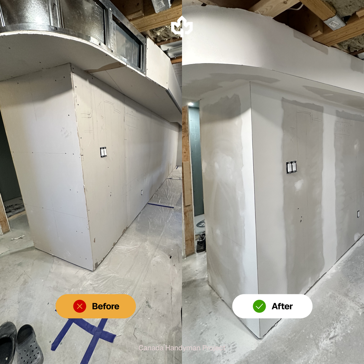 Port Perry Ontario Basement Renovation Canada Handyman Before and After