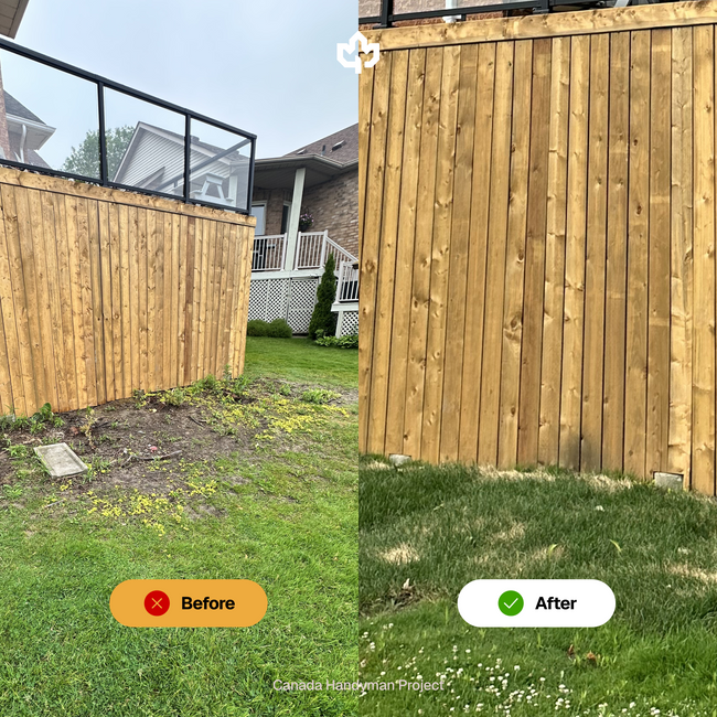 Port Perry Ontario Landscaping Garden Bed Canada Handyman Before and After